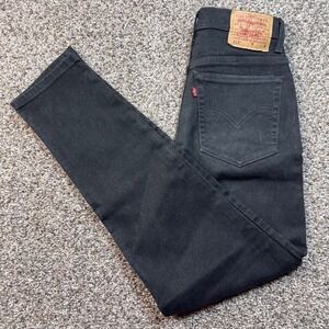 Vintage Levi's Womens 25x29 USA Made  Jeans Slim Tapered Black Stretch Denim 00s